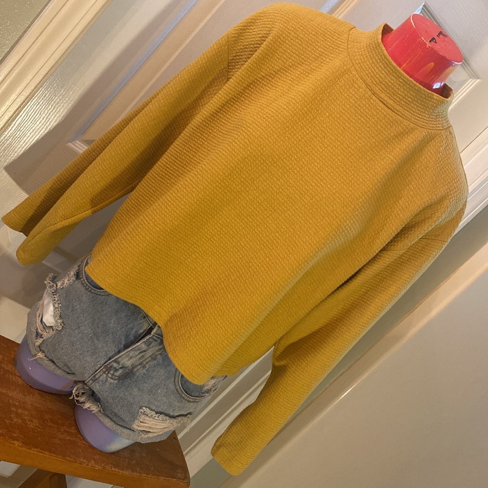 June & Hudson Mustard Cowl Neck Sweater